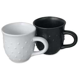 Blick Essentials Matte Glazes - finished mug examples, fired at Cone 06 oxidation
