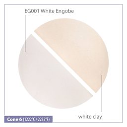 Mayco Stoneware Engobe - EG001 White Engobe Cone 6 comparison to regular white clay