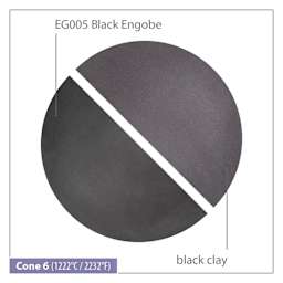 Mayco Stoneware Engobe - EG05 Black Cone 6 comparison to regular black clay