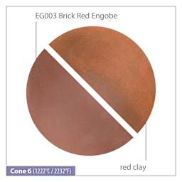 Mayco Stoneware Engobe - EGO3 Brick Red Cone 6 comparison to regular red clay