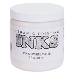 Amaco Ceramic Printing Ink - Turquoise Blue, 8 oz front of jar