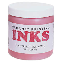 Amaco Ceramic Printing Ink - Bright Red, 8 oz front of jar