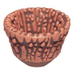 Ritual Glaze by Mayco Bead Glaze - Orange, 16 oz applied to clay bowl