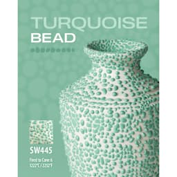 Turquoise Bead, SW445 Fired to Cone 6 1222°C/ 2232°F