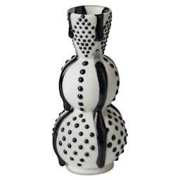 Ritual Glaze By Mayco Melt Gloop Glaze - Black applied to vertical vessel