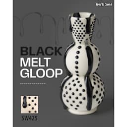 Black Melt Gloop, Fired to Cone 6