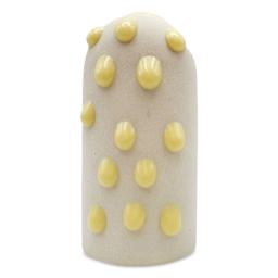 Ritual Glaze Melt Gloop Glaze - Pastel Yellow - finished example, dots