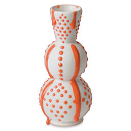 Ritual Glaze By Mayco Melt Gloop Glaze - Orange applied to vertical vessel