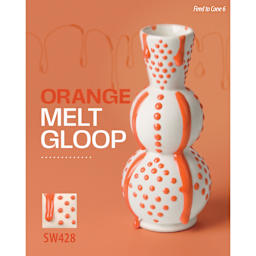 Orange Melt Gloop, Fired to Cone 6