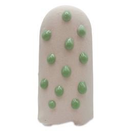 Ritual Glaze Melt Gloop Glaze - Green - finished example, dots