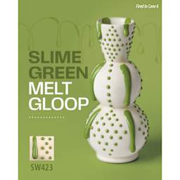 Slime Green Melt Gloop, Fired to Cone 6
