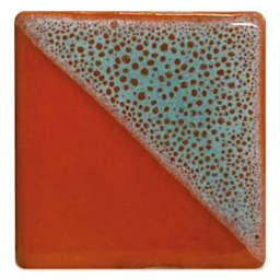 Coyote Texas Two-Step Oilspot Glaze - Sea Mist over Persimmon