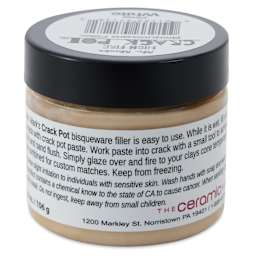 The Ceramic Shop Mr. Mark's Crack Pot High Fire Bisqueware Filler - White, 2 oz - back