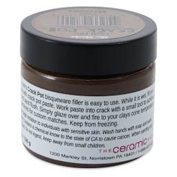 The Ceramic Shop Mr. Mark's Crack Pot High Fire Bisqueware Filler - Brown, 2 oz - back