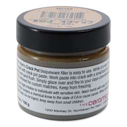 The Ceramic Shop Mr. Mark's Crack Pot High Fire Bisqueware Filler - Buff, 2 oz - back