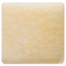 Amaco Kiln Ice Glaze - Honey Crystal - glaze over #16 white chocolate clay