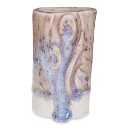 Amaco Crawls Glaze - CR-18 Speckled Flux - over C-53 fired on vertical vessel