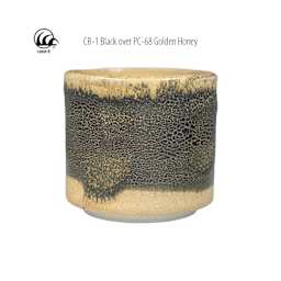 Cone 6 - CR-1 Black over PC-68 Golden Honey