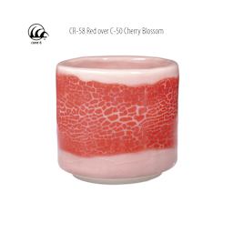 Cone 6 - CR-58 Red over C-50 Cherry Blossom
