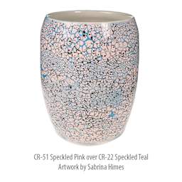 CR-51 Speckled Pink over CR-22 Speckled Teal - Artwork by Sabrina Himes