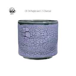 Cone 6 - CR-54 Purple over C-5 Charcoal