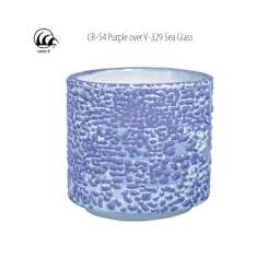 Cone 6 - CR-54 Purple over V-329 Sea Glass