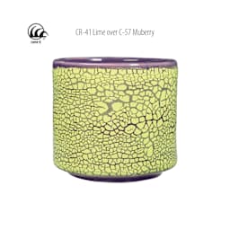 Cone 6 - CR-41 Lime over C-57 Muberry