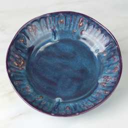 Mayco Stoneware Bisque Bowls - Pkg of 6, Fluted Large Bowl finished example top down view