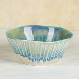 Mayco Stoneware Bisque Bowls - Fluted Small Bowl finished piece