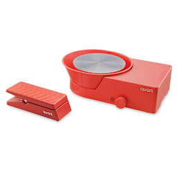 Quark Potter's Wheel Wireless Foot Pedal - Red with potter's wheel (not included)