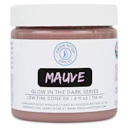 Penguin Pottery Glow in the Dark Glaze - Mauve, 4 oz Jar