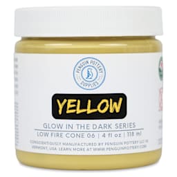 Penguin Pottery Glow in the Dark Glaze - Yellow, 4 oz Jar
