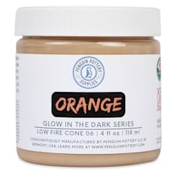 Penguin Pottery Glow in the Dark Glaze - Orange, 4 oz Jar