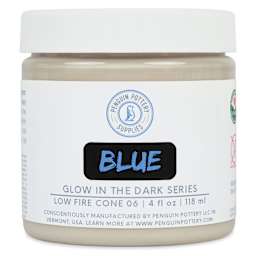 Penguin Pottery Glow in the Dark Glaze - Blue, 4 oz Jar
