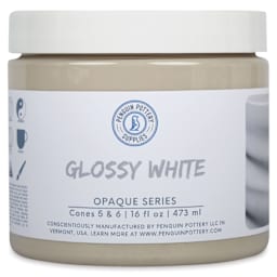 Penguin Pottery Opaque Series Mid-Fire Glaze - White, 16 oz Jar