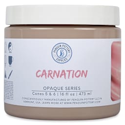 Penguin Pottery Opaque Series Mid-Fire Glaze - Carnation, 16 oz Jar