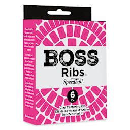 Speedball Boss Ribs Clay Centering Kit - Set of 6, Pink front of packaging