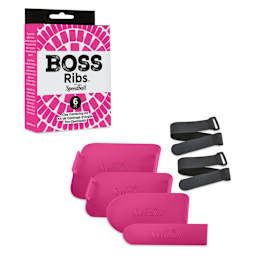 Speedball Boss Ribs Clay Centering Kit - Set of 6, Pink contents and packaging