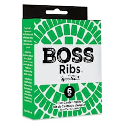 Speedball Boss Ribs Clay Centering Kit - Set of 6, Green front of packaging