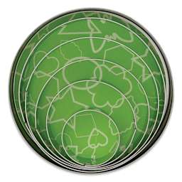 Fox Run Stainless Steel Cookie Cutters - Set of 5, Circles inside packaging