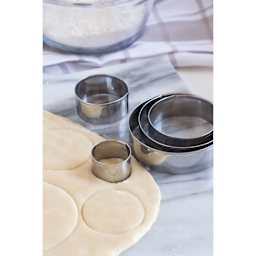 Fox Run Stainless Steel Cookie Cutters - Set of 5, Circles cutting dough