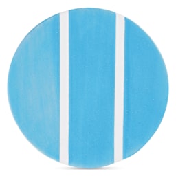 Speedball Studio Plus Glaze - Cornflower, 16 oz one, two, and three coat comparison