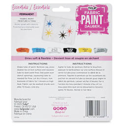 Tulip Fabric Paint Daubers - Set of 6, Assorted Colors (Back of packaging)