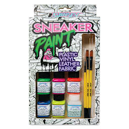 Alpha6 AlphaFlex Textile and Leather Sneaker Paint Pack - Electroshock, Set of 6 - front of packaging
