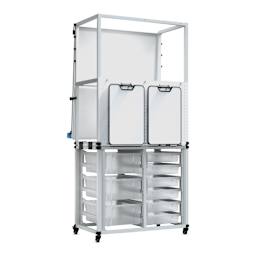 Luxor Modular Teacher Easel with Storage - back, angled view
