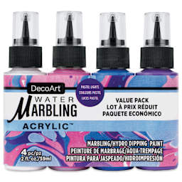 DecoArt Water Marbling Acrylic Paint - Pastels Lights, Set of 4, 2 oz
