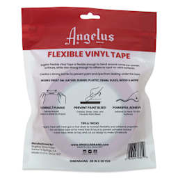 Angelus Vinyl Tape - 1" x 36 yds back of packaging