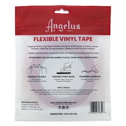 Angelus Vinyl Tape - 1/2" x 36 yds back of packaging