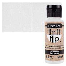 DecoArt Thrift Flip Multi-Surface Paint - Bleach White bottle and swatch
