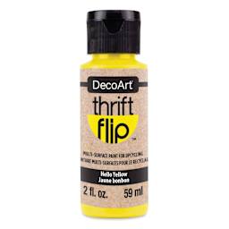 DecoArt Thrift Flip Multi-Surface Paint - Hello Yellow, 2 oz